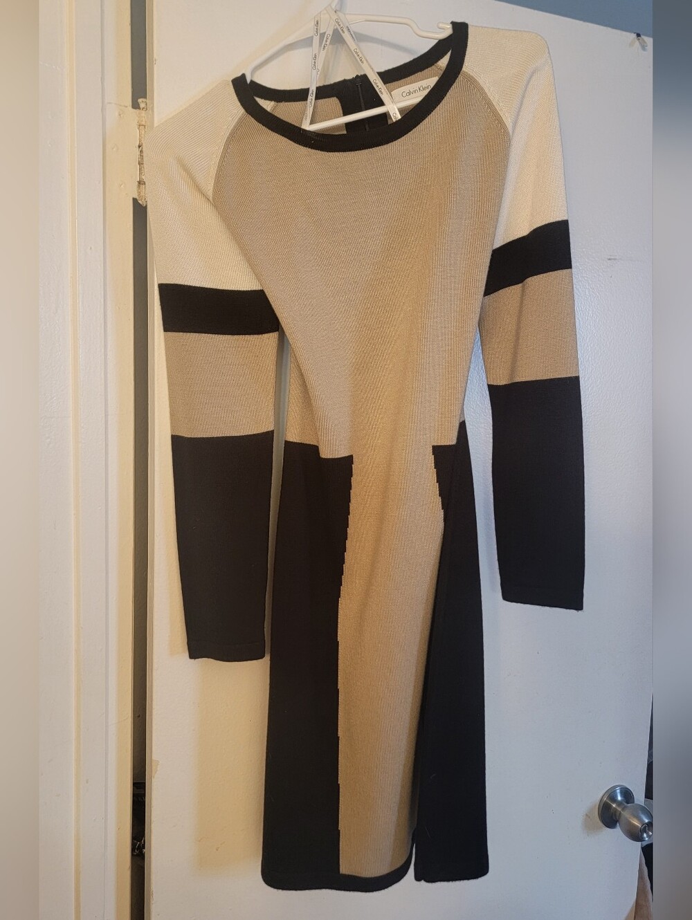 Calvin Klein Sweater Dress with Colorblock